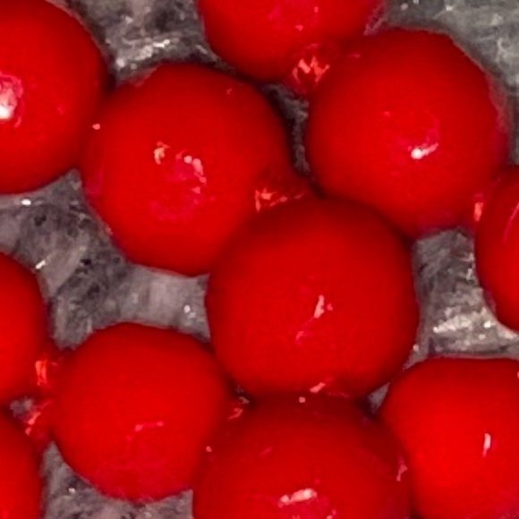 MCM vintage red faceted glass bead double strand choker necklace 13 inches - Picture 11 of 11